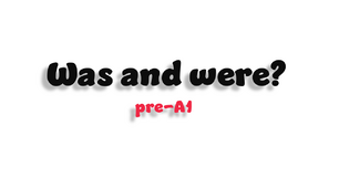 Was and were? (pre-A1)