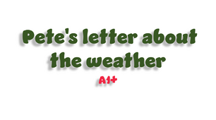 Pete's letter about the weather