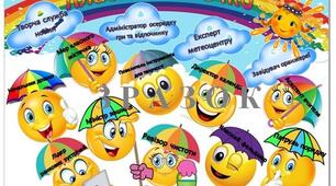 Стенд "Класне містечко" на 4 аркушах А-4. Бейджі для учнів