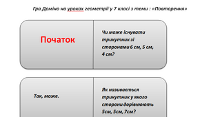 Гра Доміно, 7 клас геометрія