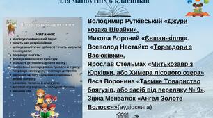 Список літератури  для читання влітку для майбутніх 6-класників