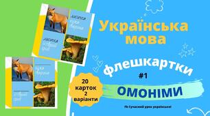 Флешкартки "Омоніми" #1 Лексикологія 20 шт 2 варіанти